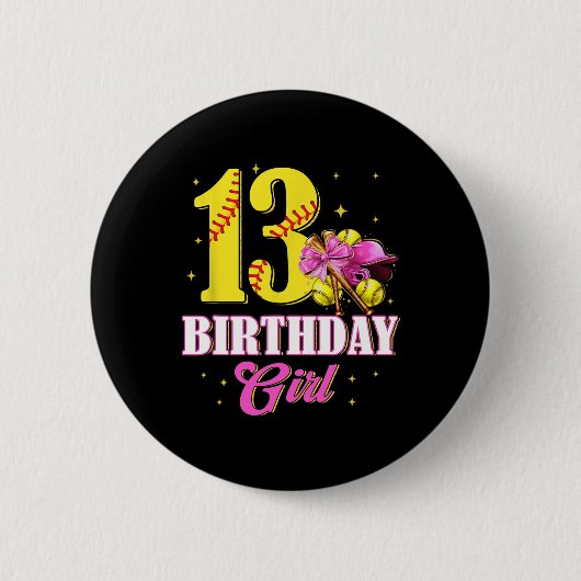 13. Geburtstag Mädchen Kokette Weiche Schleife 10 Button (Vorderseite)