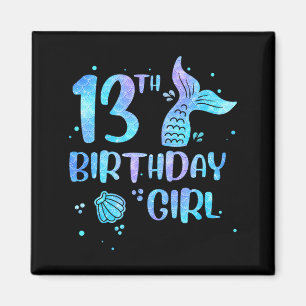 13. Geburtstag Mädchen Meerjungfrau 13. Kleinkinde Magnet
