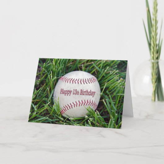 13. Geburtstag mit Baseball Karte (Vorderseite)