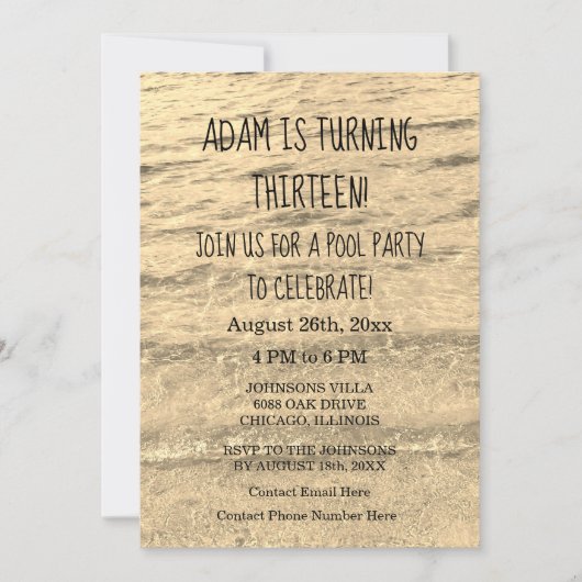 13. Geburtstag Name des benutzerdefinierten Alters Einladung (Vorderseite)