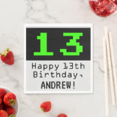 13. Geburtstag - Nerdy / Geeky Style "13" & Name Serviette (Beispiel)