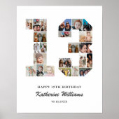 13. Geburtstag Nr. 13 Benutzerdefinierte FotoColla Poster (Vorne)