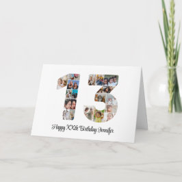 13. Geburtstag Nr. 13 Custom Foto Collage Karte