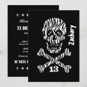13. Geburtstag oder Jährliches Schädel und Kreuzkn Einladung (Vorne/Hinten)