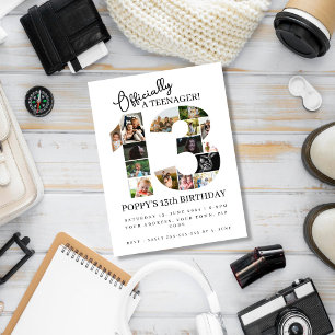 13. Geburtstag offiziell eine Teenager-Foto-Collag Einladungspostkarte