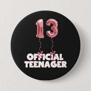 13. Geburtstag Offiziell Teenager Foil Balloons Button