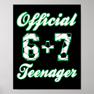 13. Geburtstag Offizieller Teenager Lustiger Fußba Poster