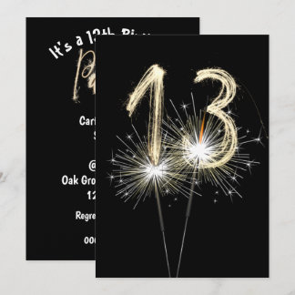 13. Geburtstag Party Sparklers Einladung