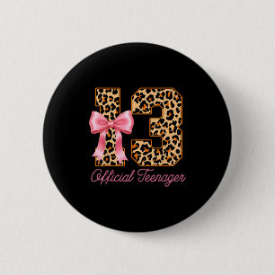 13. Geburtstag Pink Coquette Schleife Button