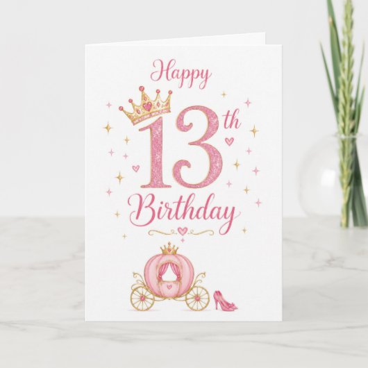 13. Geburtstag Prinzessin Karte (Vorderseite)