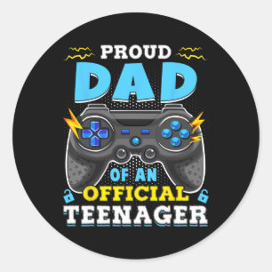13. Geburtstag Proud Vater Offiziell Teenager Vide Runder Aufkleber