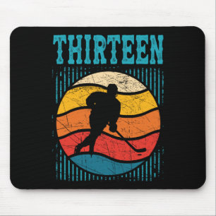 13. Geburtstag Retro Eishockey 13 Jahre alter Jung Mousepad