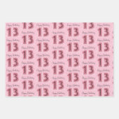 13. Geburtstag Rosa Glitzer für Mädchen Geschenkpapier Set (Vorderseite 2)