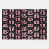 13. Geburtstag Rosa Glitzer für Mädchen Geschenkpapier Set (Vorderseite 2)