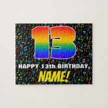 13. Geburtstag — Spaß, farbenfrohe Musiksymbole & 