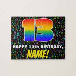 13. Geburtstag — Spaß, farbenfrohe Musiksymbole &  Puzzle