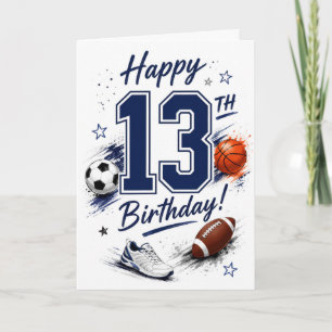 13. Geburtstag Sport Junge Karte