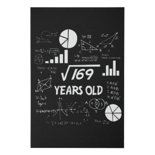 13. Geburtstag Square Root Math 13 Jahre alter Tag Künstlicher Leinwanddruck