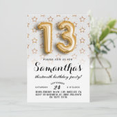 13. Geburtstag Star Glitzer Einladung (Stehend Vorderseite)