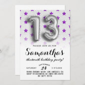 13. Geburtstag Star Glitzer Einladung (Vorne/Hinten)