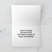 **13. GEBURTSTAG** WÜNSCHT AUS DEM KOPFPLATZ KARTE (Innenseite)