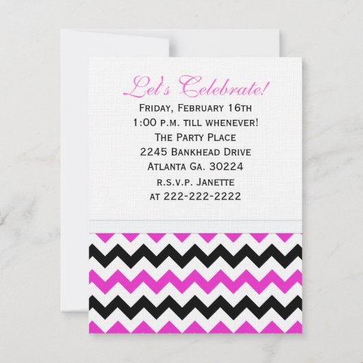 13. Geburtstag: Zickzack Print: Party Einladung (Rückseite)