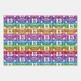 13. GeburtstagBenutzerdefiniertes Namenszeitalter  Geschenkpapier Set