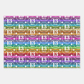 13. GeburtstagBenutzerdefiniertes Namenszeitalter  Geschenkpapier Set (Vorderseite 3)