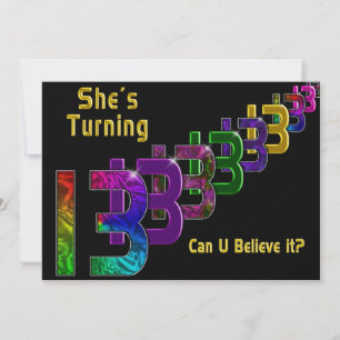 13. Geburtstags-EinladungsGirl, Abstrakte Zahlen Einladung