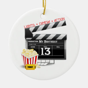 13. Geburtstags-Film-Party Keramikornament