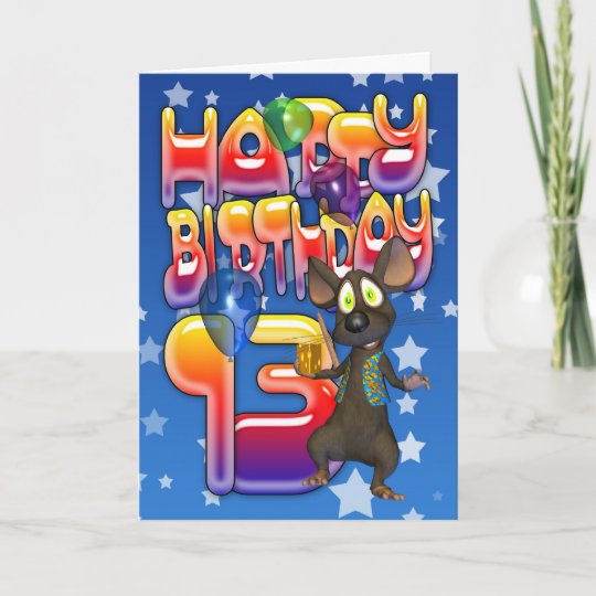 13. GeburtstagsKarte, alles Gute zum Geburtstag Karte Zazzle.de