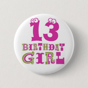 13. Geburtstags-Mädchen-Knopf-Abzeichen Button