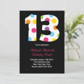 13 Geburtstags-Party Einladung (Stehend Vorderseite)