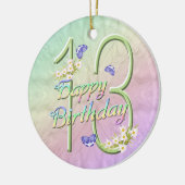 13. Geburtstags-Regenbogen-Andenken-Verzierung Keramik Ornament (Links)