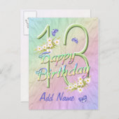 13. Geburtstags-Schmetterlingstanz Postkarte (Vorne/Hinten)