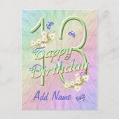 13. Geburtstags-Schmetterlingstanz Postkarte (Vorderseite)