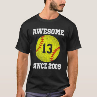13. Geburtstags-Softball-Player 13 Jahre alt Vinta T-Shirt