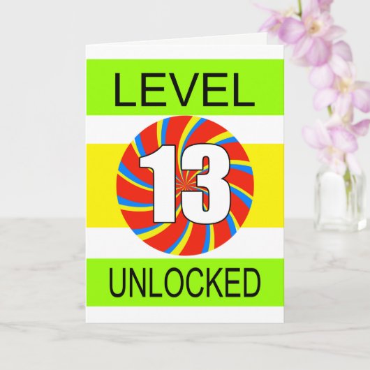 13. Geburtstagscomputer-Gamer Karte (Orchidee)