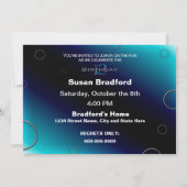 13. Geburtstagsfeier - Abstrakte Blues Einladung (Rückseite)