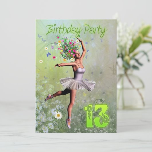 13. Geburtstagsfeier Einladung (Stehend Vorderseite)