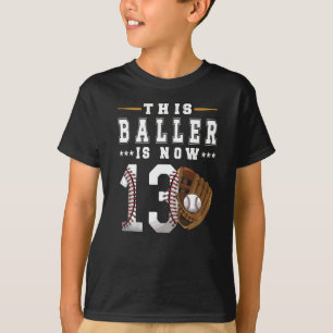 13. Geburtstagsgeschenk Baseball Spieler 13 Jahre  T-Shirt