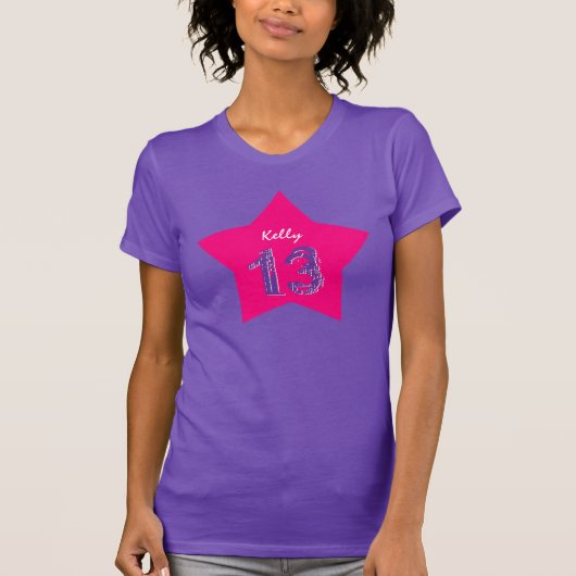 13. Geburtstagsgeschenk Big Star Individuelle Name T-Shirt (Vorderseite)