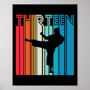 13. Geburtstagsgeschenk Karate Retro Taekwondo Poster