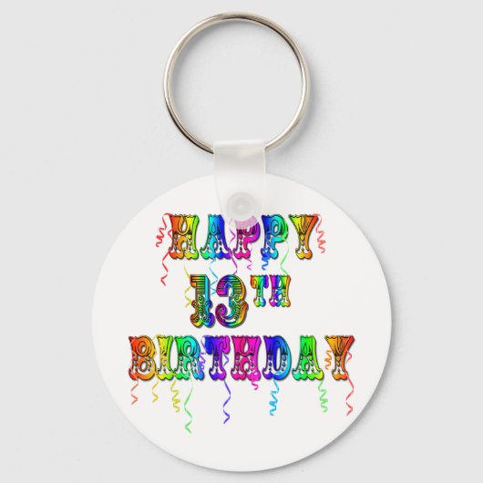 13. Geburtstagsgeschenke mit Circus Balloon Schrif Schlüsselanhänger (Vorderseite)