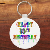 13. Geburtstagsgeschenke mit Circus Balloon Schrif Schlüsselanhänger (Vorderseite)
