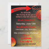 13. Geburtstagsinvestition - Junge - SLAM DUNK Einladung (Rückseite)