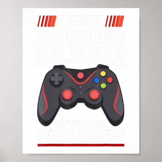 13. Geburtstagsjunge Teenager Geburtstagsgamer Gam Poster (Vorne)