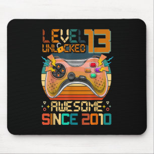 13. Geburtstagskameraden Videospiel Stufe 13 Unver Mousepad