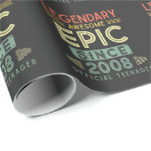 13. Geburtstagslegende 2008 Offizieller Teenager Geschenkpapier (Rolleneckpunkt)