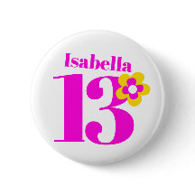 13. Geburtstagsmädchen Rosa Taste/Abzeichen